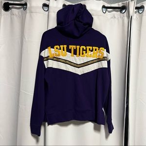 VICTORIAS SECRET PINK RARE APPLIQUE LOUISIANA STATE "LSU" TIGERS HOODIE M